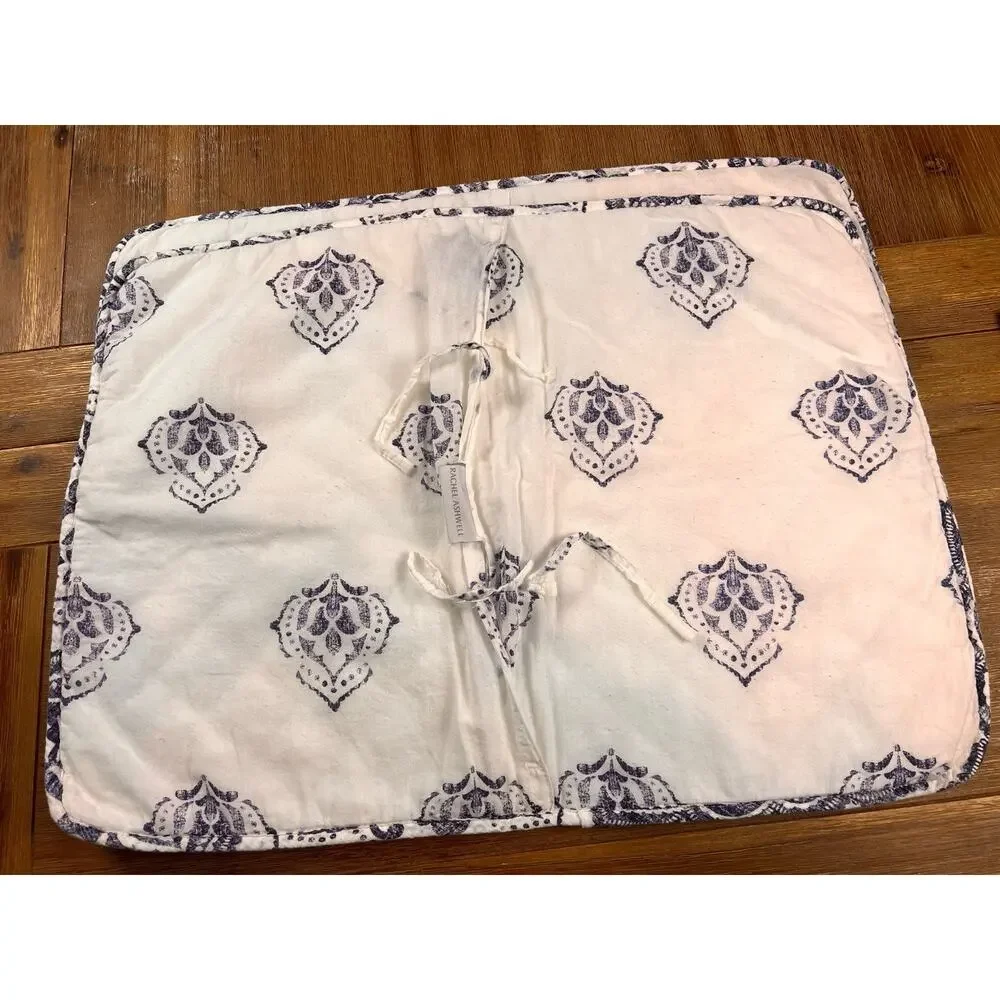 2 x Rachel Ashwell Shabby Chic Quilted Standard Pillow Shams Medallion Boho Blue